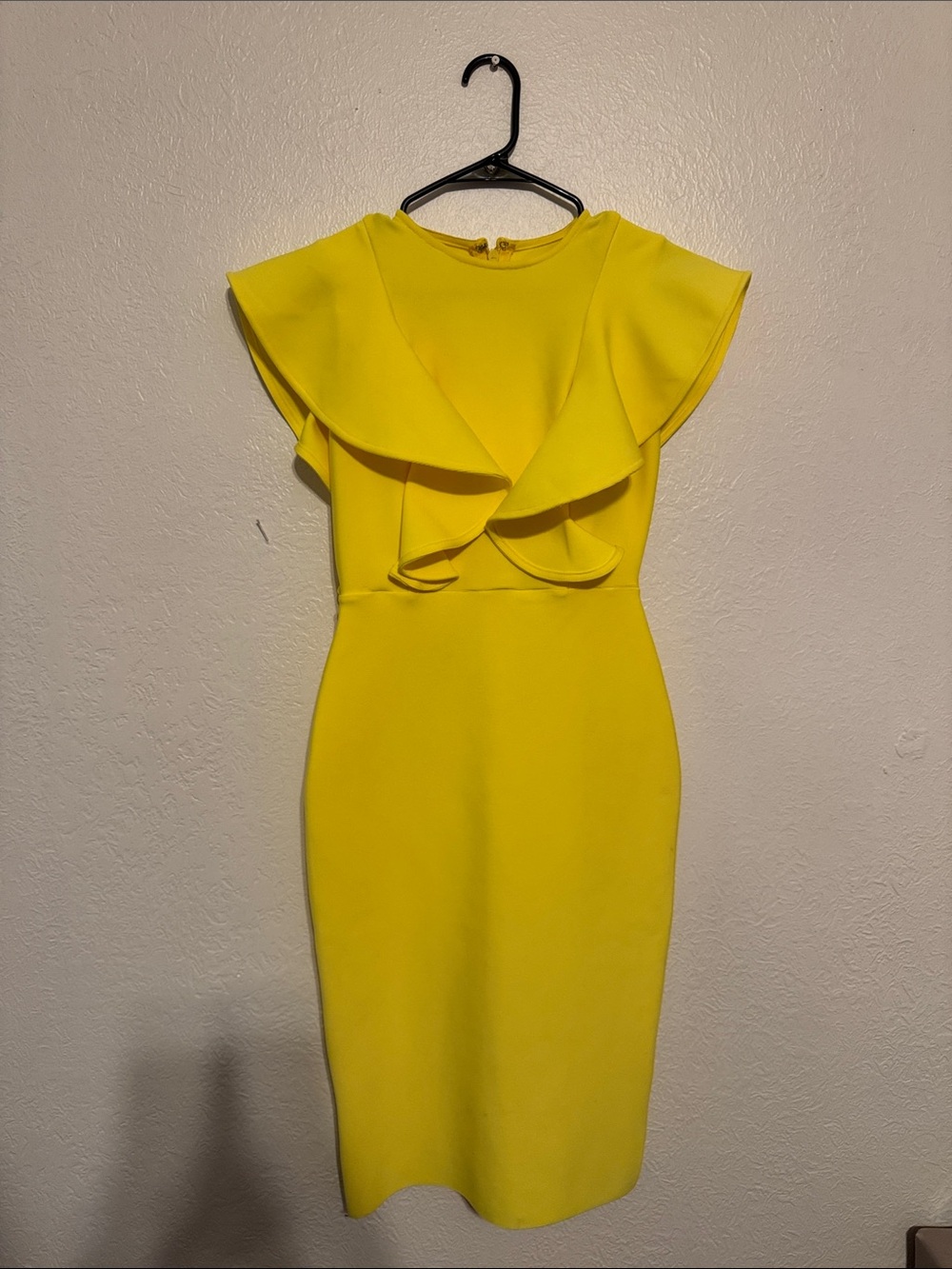Yellow Ruffle Sheath Dress - Women
